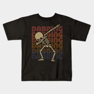 Dabbing Skeleton Type Rainbow Kids T-Shirt